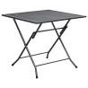 Table pliable en maille 80x80x72 cm Acier Anthracite 