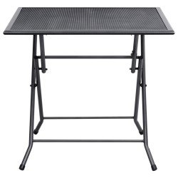 Table pliable en maille 80x80x72 cm Acier Anthracite 