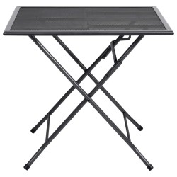 Table pliable en maille 80x80x72 cm Acier Anthracite 