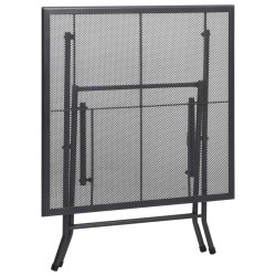 Table pliable en maille 80x80x72 cm Acier Anthracite 