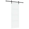 Porte coulissante avec quincaillerie blanche 83x232 cm en bois massif de pin 