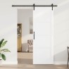 Porte coulissante avec quincaillerie blanche 83x232 cm en bois massif de pin 