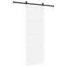 Porte coulissante avec quincaillerie blanche 83x232 cm en bois massif de pin 