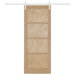 Porte Coulissante avec Set de Quincaillerie 83x211 cm Bois Massif Pin 
