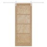 Porte Coulissante avec Set de Quincaillerie 83x211 cm Bois Massif Pin 