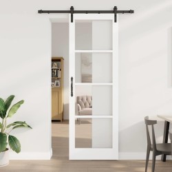 Porte coulissante avec ensemble de quincaillerie 'ORKDAL'Blanc 78x232 cm 