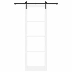 Porte coulissante avec ensemble de quincaillerie 'ORKDAL'Blanc 78x232 cm 