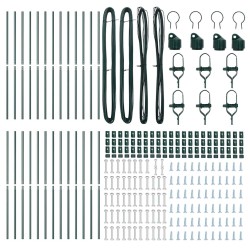 Poteaux de clôture 26 pcs Vert Ø32 mm 200 cm Acier galvanisé 