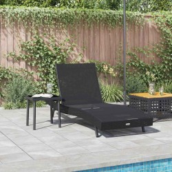 Chaise longue 2 pcs Noir 40 x 40 x 40.5 cm Poly rotin 
