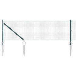 Clôture en fil soudé avec 13 piquets verts 0.8x25 m en acier 