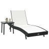 Chaise longue 2 pcs Noir 40 x 40 x 40.5 cm Poly rotin 