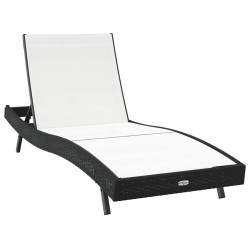 Chaise longue 2 pcs Noir 40 x 40 x 40.5 cm Poly rotin 