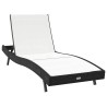 Chaise longue 2 pcs Noir 40 x 40 x 40.5 cm Poly rotin 