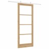 Porte Coulissante avec Kit de Quincaillerie 'ORKDAL'Bois Massif & Verre 