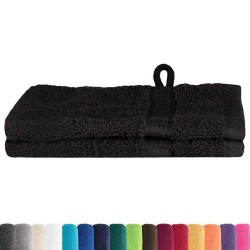 Gants de toilette 2 pcs Noir 15 x 21 cm Coton 