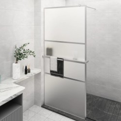 Paroi de douche et étagère Chrome 90x195 cm Verre ESG&Aluminium 