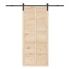 Porte coulissante Marron 90 x 208 cm Bois massif en pin 