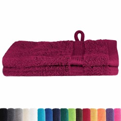 Gants de toilette 2 pcs Bordeaux 15 x 21 cm Coton 