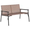 Ensemble de café d'extérieur de 4 pièces en rattan brun avec structure en acier 