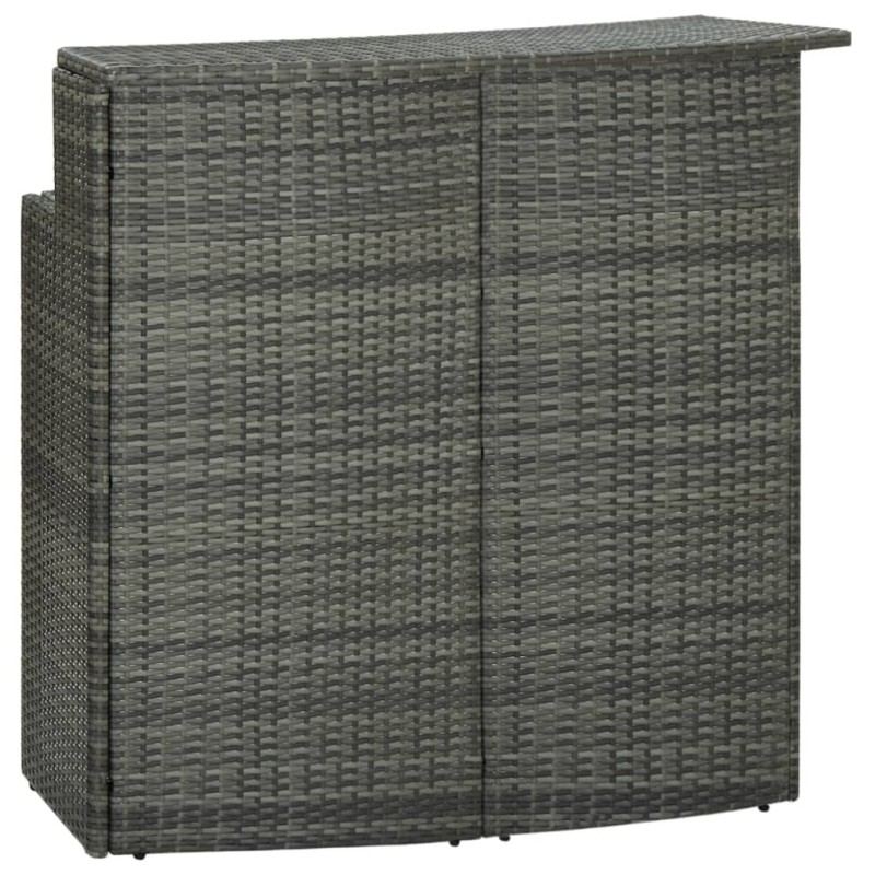 Table de bar de jardin Gris 120x55x110 cm Résine tressée Table de bar de jardin Gris 120x55x110 cm Résine tressée