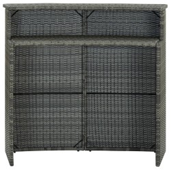 Table de bar de jardin Gris 120x55x110 cm Résine tressée 
