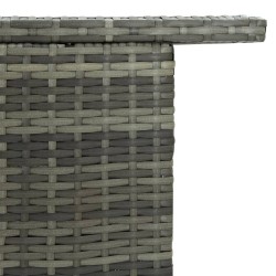 Table de bar de jardin Gris 120x55x110 cm Résine tressée 