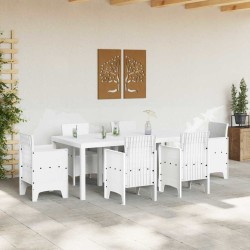 Table de jardin Blanche 200x100x73 cm en poly rattan 