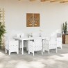 Table de jardin Blanche 200x100x73 cm en poly rattan 