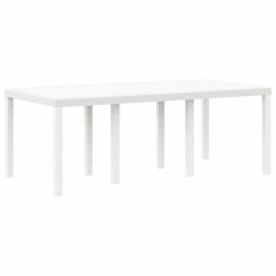 Table de jardin Blanche 200x100x73 cm en poly rattan 