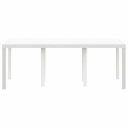 Table de jardin Blanche 200x100x73 cm en poly rattan 