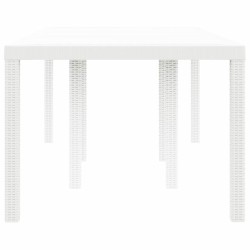 Table de jardin Blanche 200x100x73 cm en poly rattan 