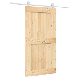 Porte coulissante et kit de quincaillerie 100x210 cm pin massif 