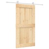 Porte coulissante et kit de quincaillerie 100x210 cm pin massif 