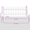 Clôture de jardin blanche avec sommet en arc, dimensions 8,5x0,6 m en acier 
