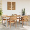 Table de repas d'extérieur Grise 180x90x75 cm Acier et Bois massif Acacia 