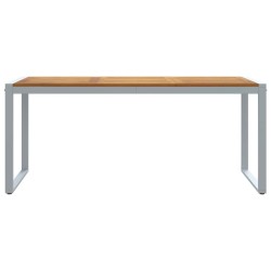 Table de repas d'extérieur Grise 180x90x75 cm Acier et Bois massif Acacia 