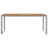 Table de repas d'extérieur Grise 180x90x75 cm Acier et Bois massif Acacia 
