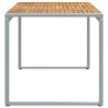 Table de repas d'extérieur Grise 180x90x75 cm Acier et Bois massif Acacia 
