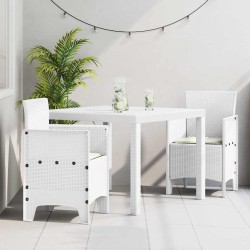 Ensemble salle à manger jardin 3 pcs Blanc 100 x 100 x 73 cm 