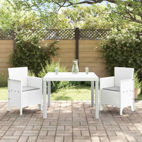 Ensemble de salle à manger jardin 3 pcs Blanc 100 x 100 x 73 cm 