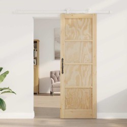 Porte coulissante avec quincaillerie 'ORKDAL'en bois massif de pin 