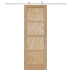 Porte coulissante avec quincaillerie 'ORKDAL'en bois massif de pin 