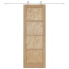 Porte coulissante avec quincaillerie 'ORKDAL'en bois massif de pin 
