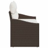Canapé de jardin 2 places avec rangement et coussins en poly rotin marron 