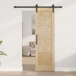 Porte coulissante avec ensemble quincaillerie 61x198.5 cm Bois massif de pin 