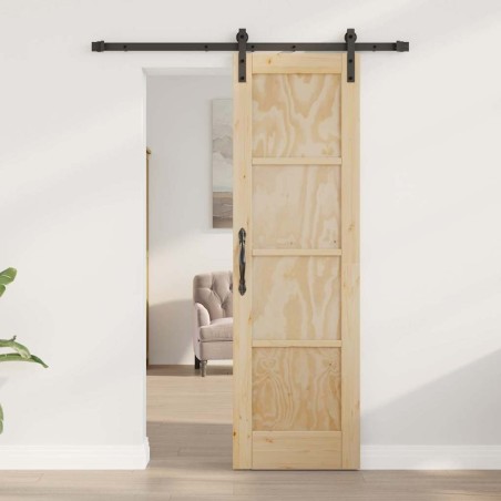 Porte coulissante avec ensemble quincaillerie 61x198.5 cm Bois massif de pin 