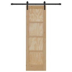 Porte coulissante avec ensemble quincaillerie 61x198.5 cm Bois massif de pin 