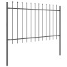 Clôture de jardin Gris 5.1 x 1 m Acier enduit de poudre 