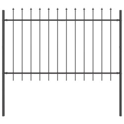 Clôture de jardin Gris 5.1 x 1 m Acier enduit de poudre 