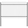 Clôture de jardin Gris 5.1 x 1 m Acier enduit de poudre 